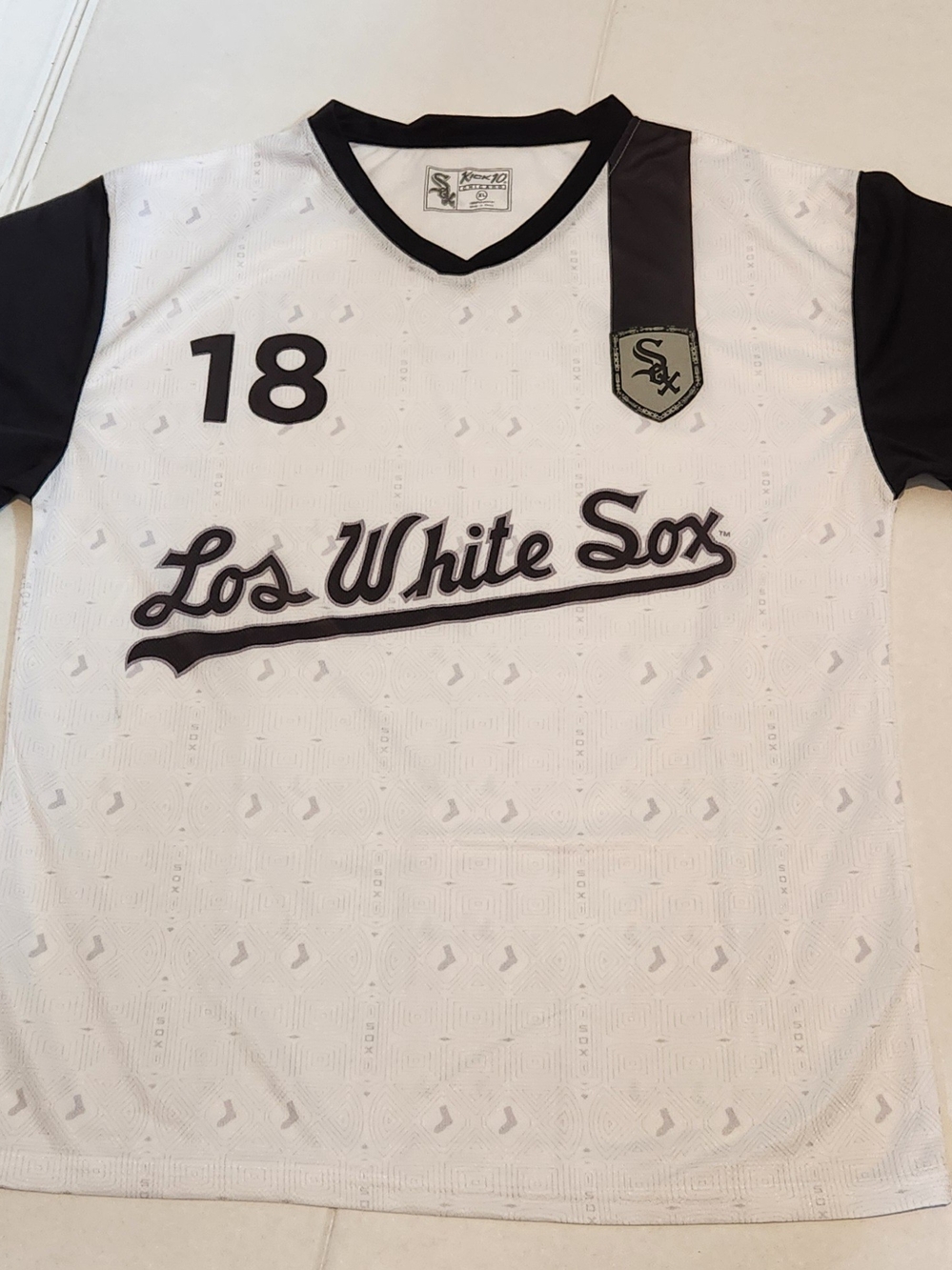Los White Sox Script Baseball Jersey - White & Black XL